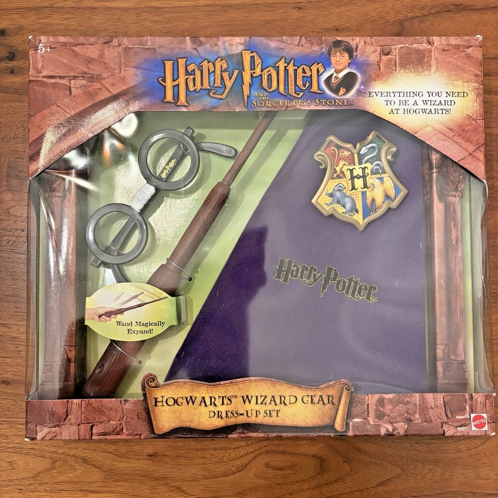 VTG 2001 Harry Potter Sorcerers Stone Hogwarts Wizard Gear Dress Up Set Mattel